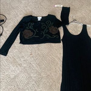 Jeffrey & Dara size 12 NWT jacket slip maxi dress